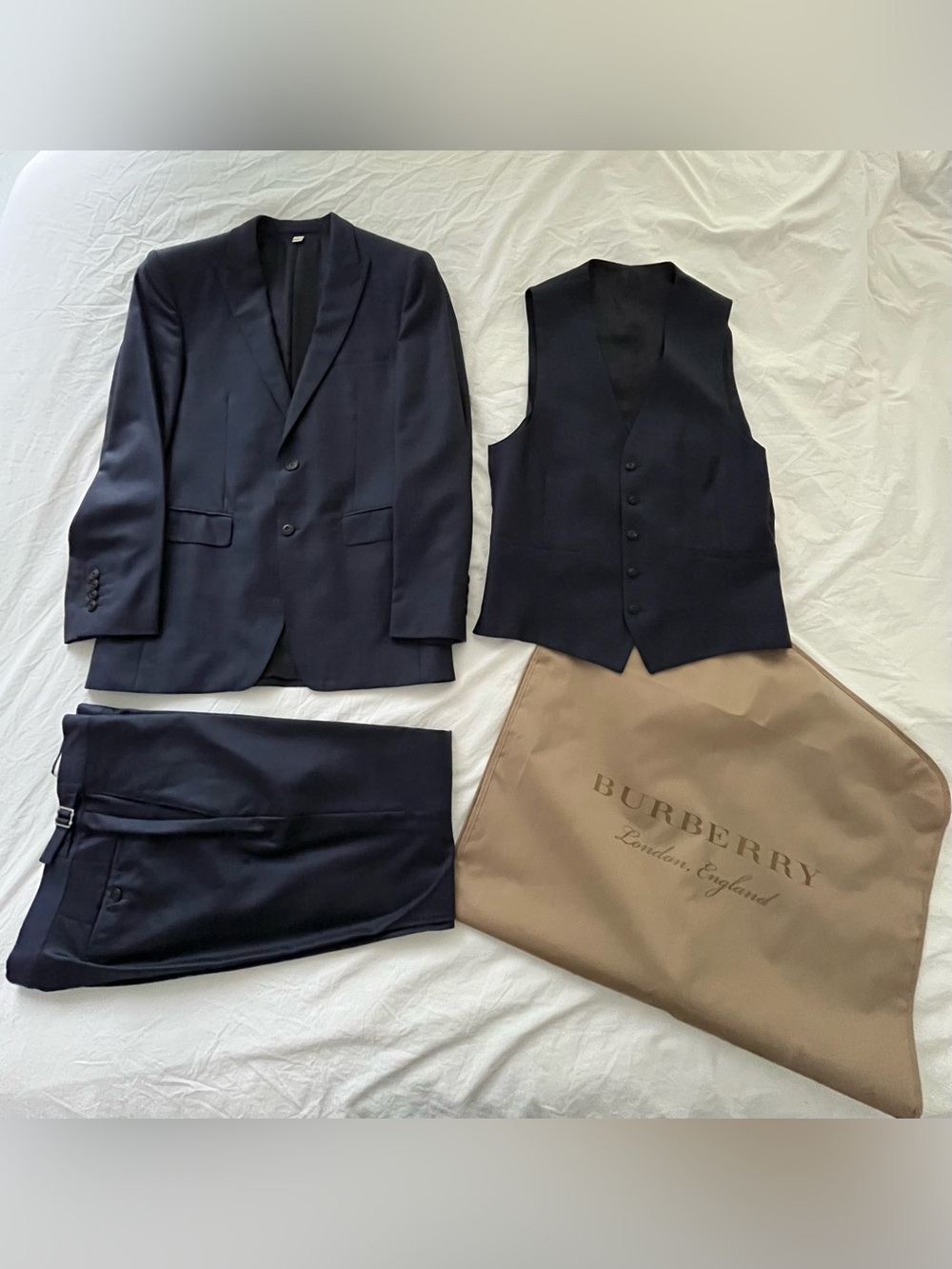 Burberry London Royal Blue Three Piece Suit